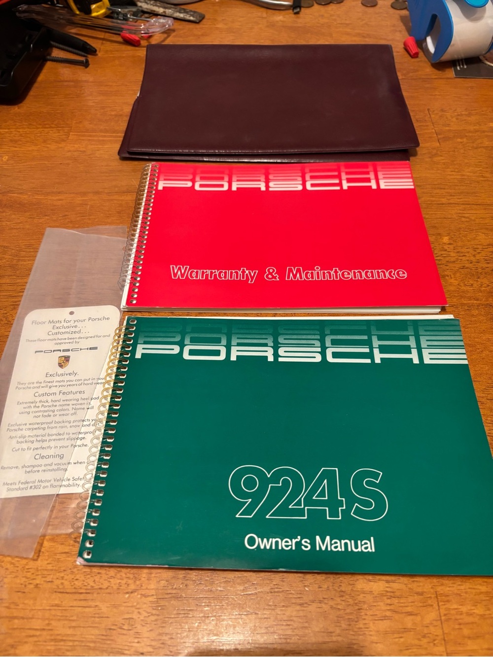 Porsche Design Red Warranty & Maintenance and Green 924S Owner's Manual Set